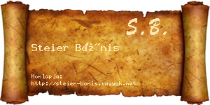 Steier Bónis névjegykártya